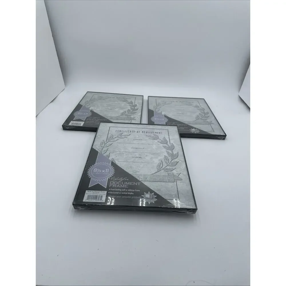 Document frames 8.5 X 11 Certificate Frames Wall or Tabletop , Set of 3 Black